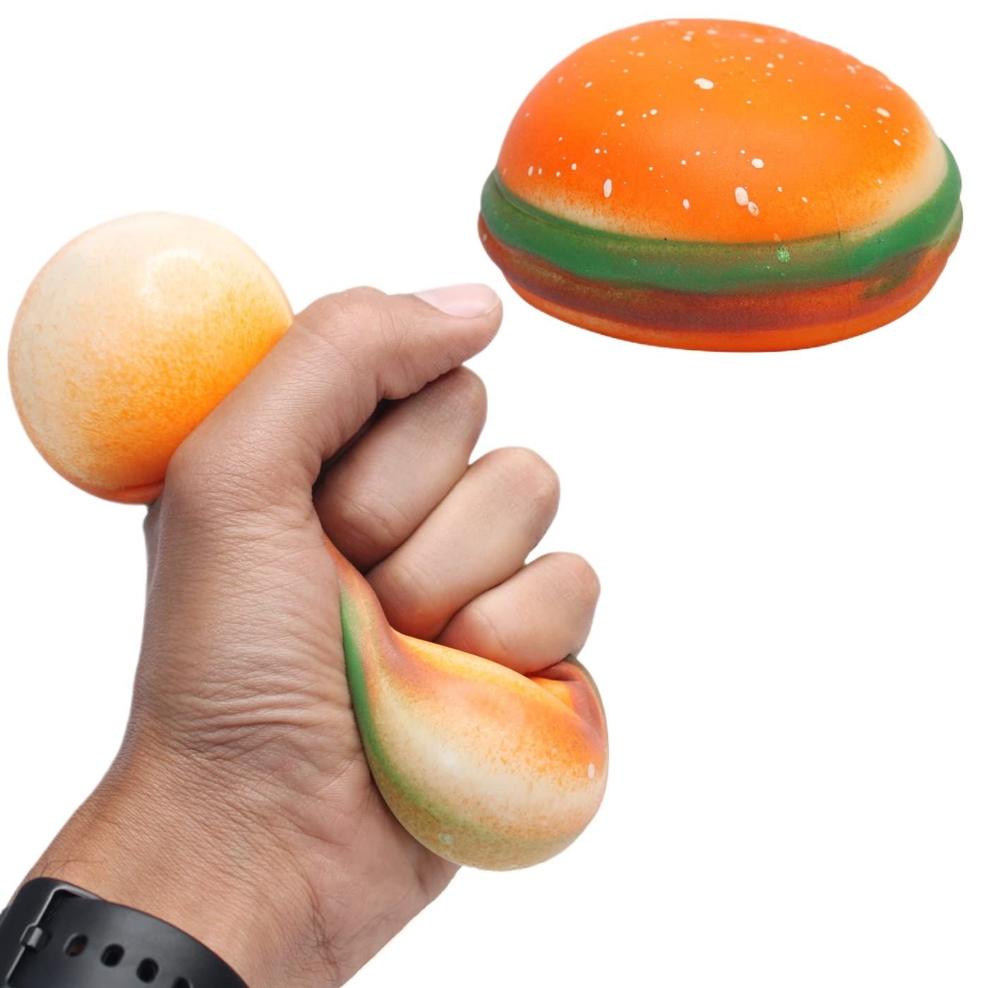 Food Squishies Toy, 1pcs Simulation Burgers, Sensory Stress Relief Squeeze Toy for Kid and Adults Birthday Collection Soft Squeeze Stress Relief Squishy Toy for Kids - Burger