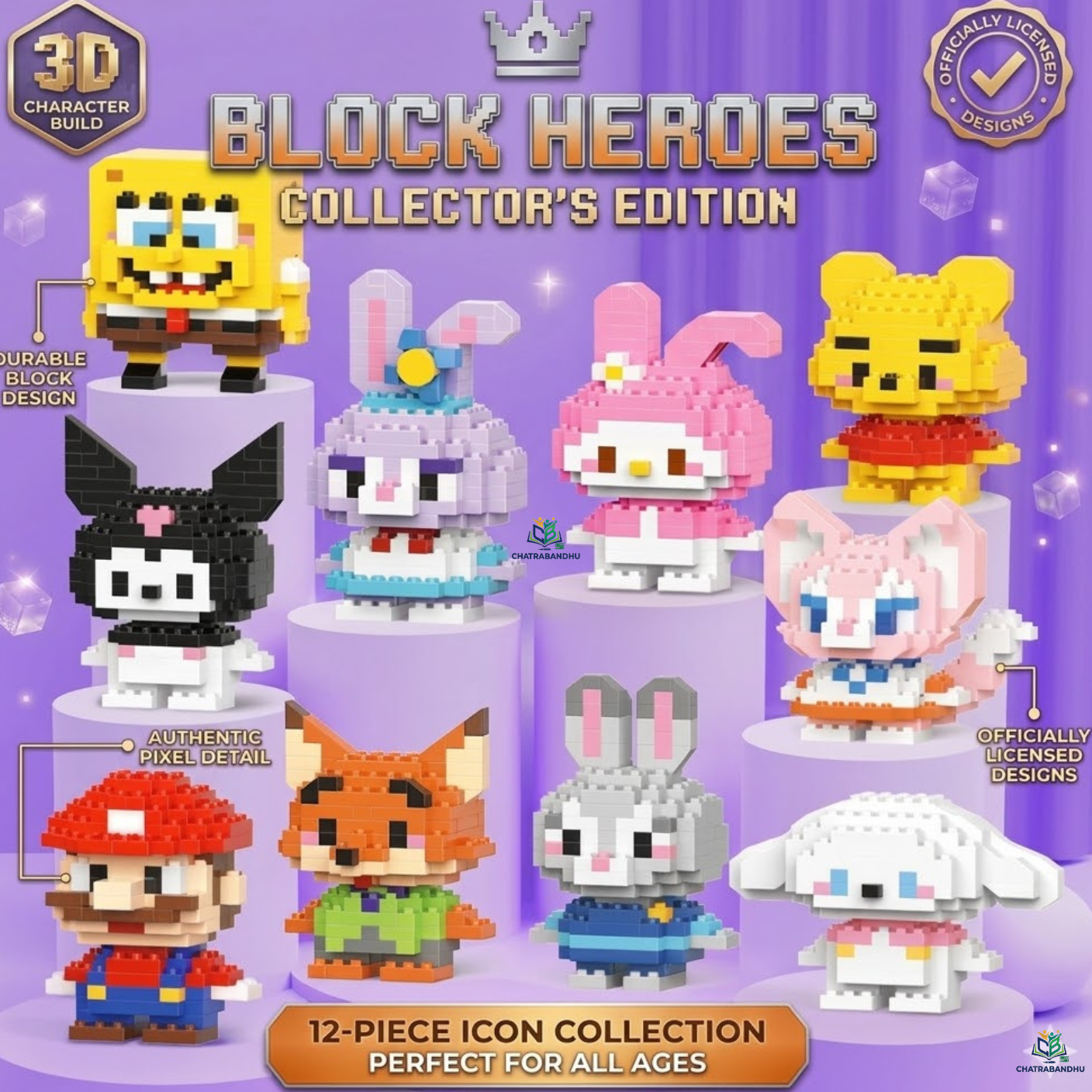 Micro Building Block Brick toy. Puzzle. Cute gift. Decoration item Educational Fine Motor Skills Building Block Toy Tiger My Melody  High Precision Interlocking Nano Bricks Collectible Desk Decor