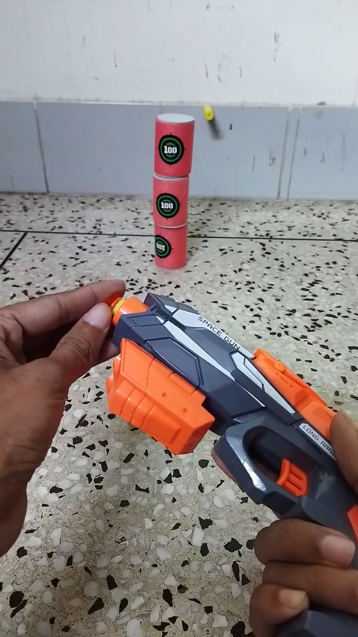 Competition Space Gun Manual Soft Bullet Blaster Toy  Kids Sci-Fi Theme Mega Foam Dart Gun Ultra Long Range Safe Soft Bullet Toy Gun for Boys Ages 6+  No Battery Easy Front Loading Space Gun Action Toy
