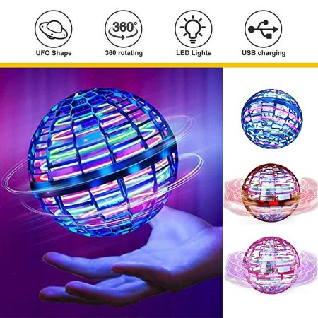 Magic Flying Ball Toy with RGB Lights - Hand Controlled Boomerang Spinner Mini Drone for Kids & Adults