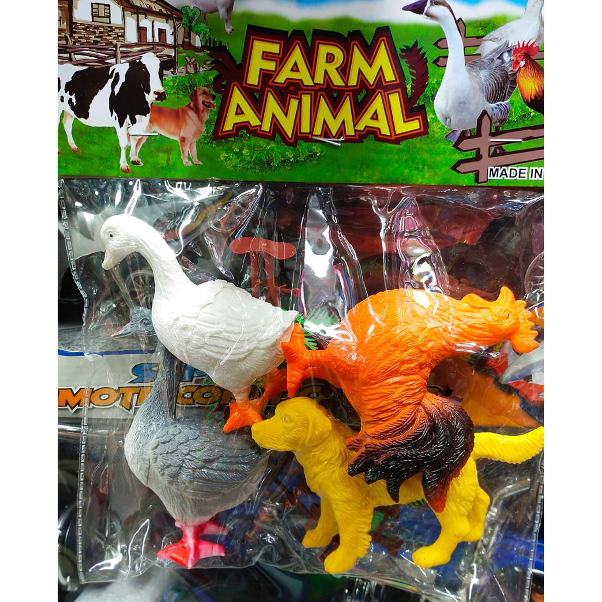 8 pcs Farms Animal set full body rubber toy